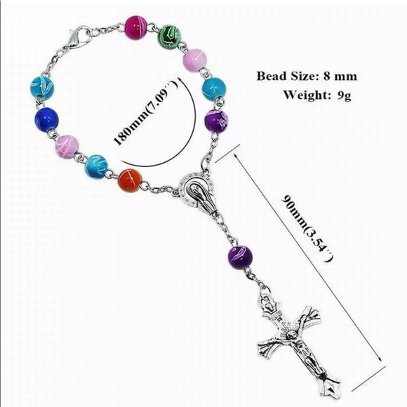 Rosary color Jesus bracelet charm - Picture 5 of 6